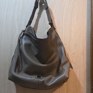Kooba Taupe Leather Shoulder Hobo Bag